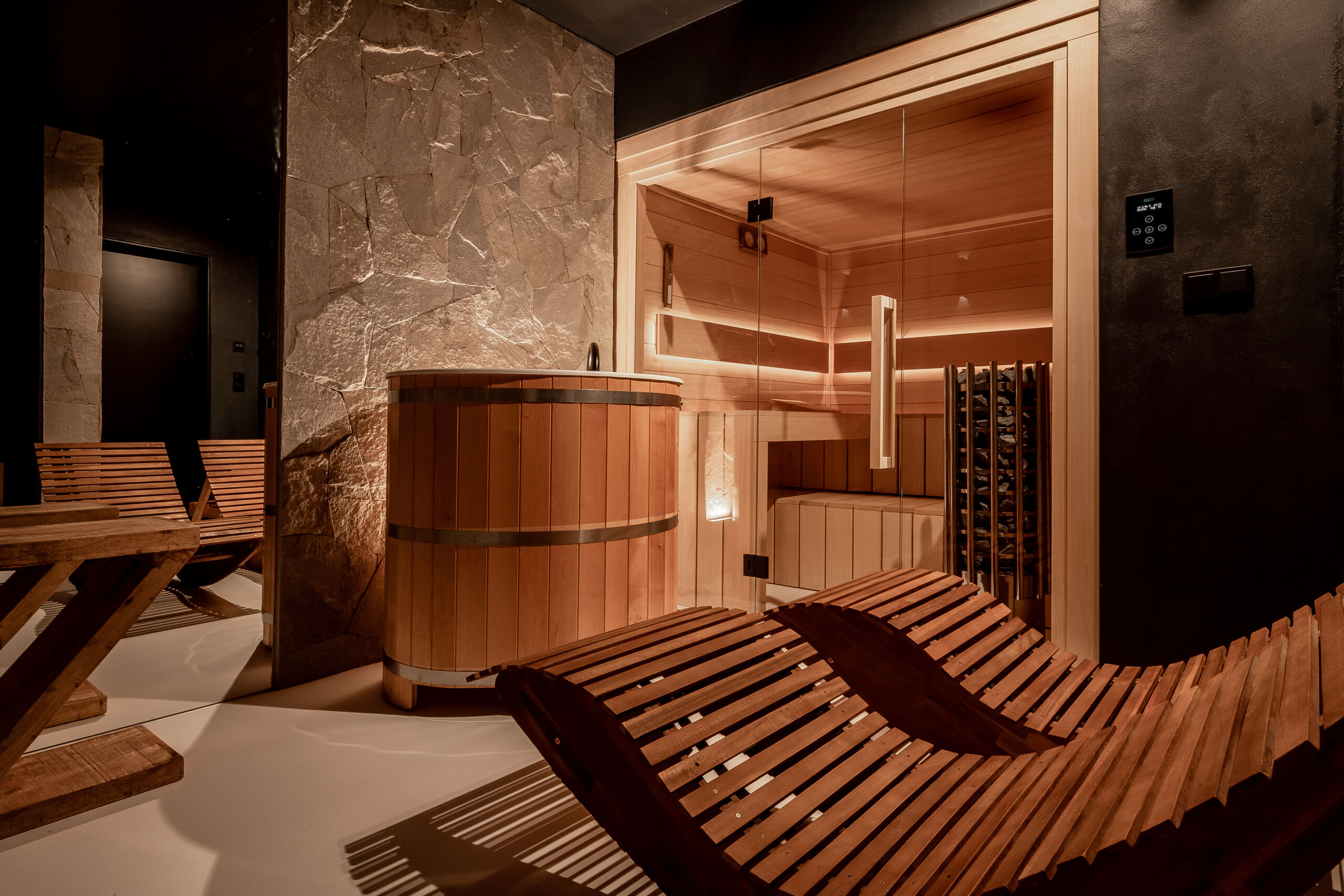 Nowoczesna sauna wewnętrzna